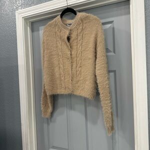 RSQ Beige Fuzzy Knit Sweater